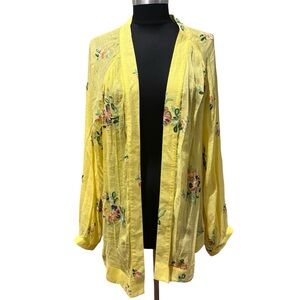 Figueroa & Flower Floral Embroidered Women's Kimono Cardigan size L